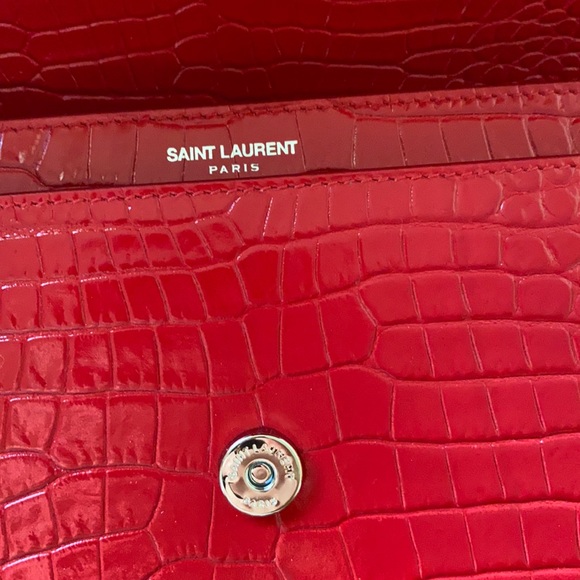 🔥🔥🔥NEW YSL Saint Laurent Sunset crocodile embossed medium bag - Picture 11 of 15